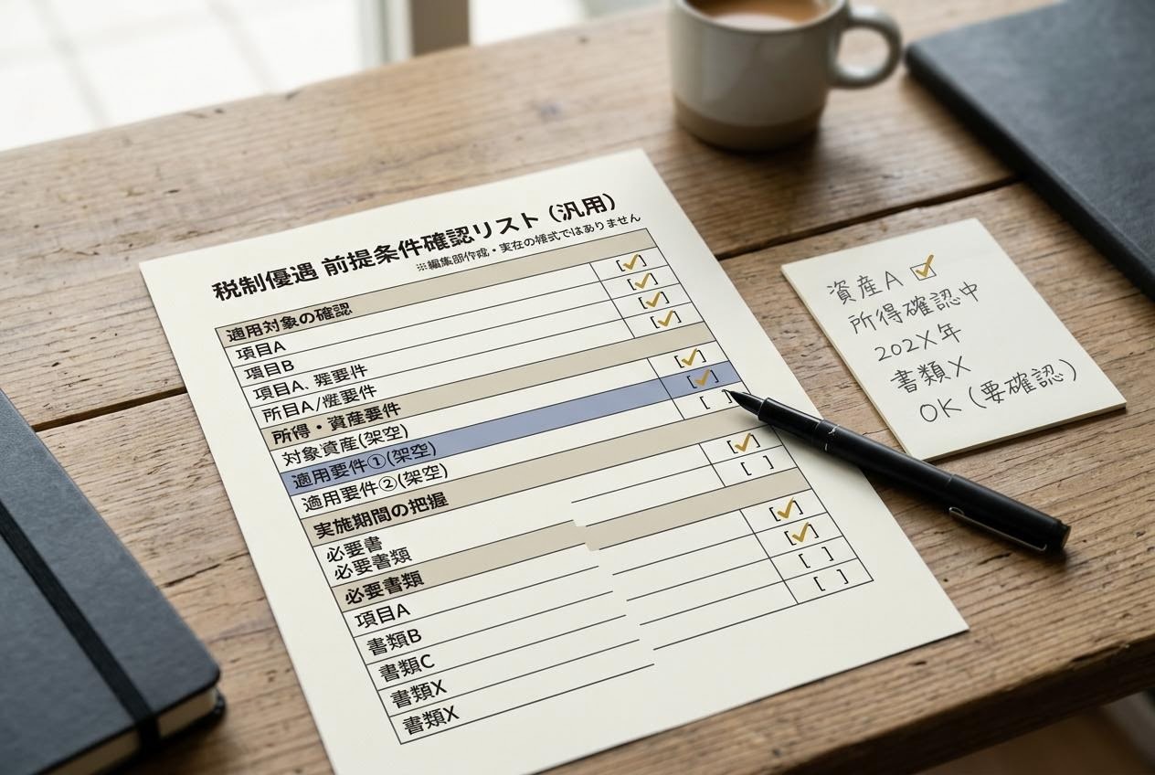 税務書類と確認用チェックリストの画像